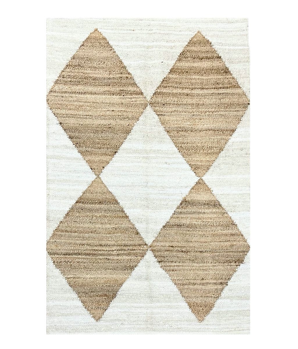 Ivory Jute Harlequin Trellis